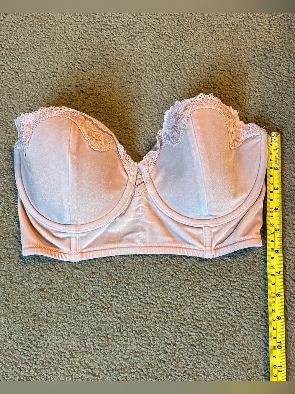 Victoria’s Secret Dream Angels Lined Bandeau Bra Size 34DD Corset Missing Straps - Picture 2 of 12